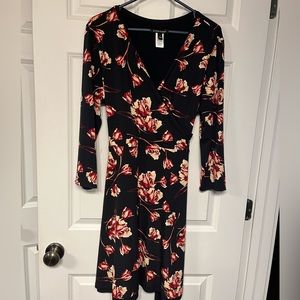Fully lined faux wrap dress